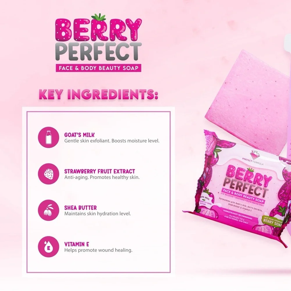 X2 pcs Berry Perfect Soap from Perfect Formula by Brilliant Skin Essentials.